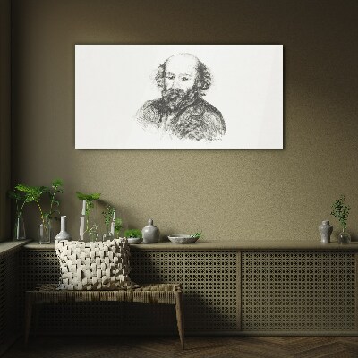 Portrait of a man in a classic style Glass Wall Art