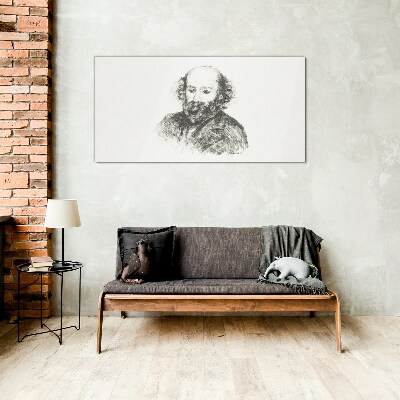 Portrait of a man in a classic style Glass Wall Art