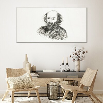 Portrait of a man in a classic style Glass Wall Art