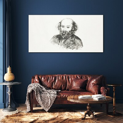 Portrait of a man in a classic style Glass Wall Art