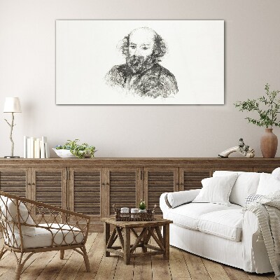 Portrait of a man in a classic style Glass Wall Art