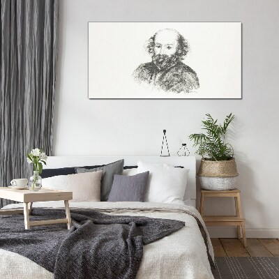 Portrait of a man in a classic style Glass Wall Art