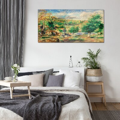 Summer Landscape Glass Wall Art
