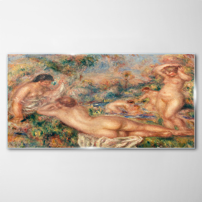 Naked people trees Glass Wall Art