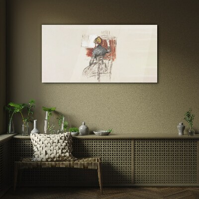 Music in silence Glass Wall Art