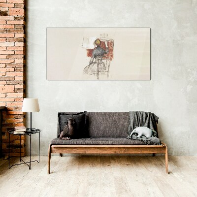 Music in silence Glass Wall Art