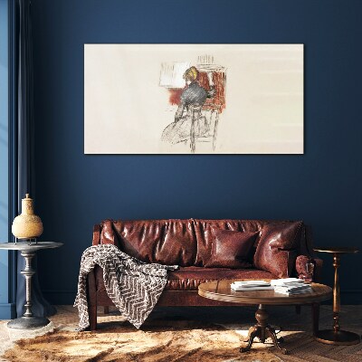 Music in silence Glass Wall Art