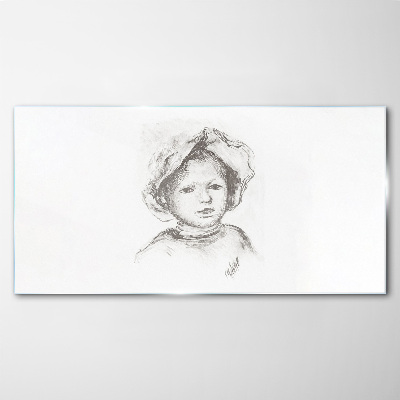 Portrait of a child wearing a hat Glass Wall Art