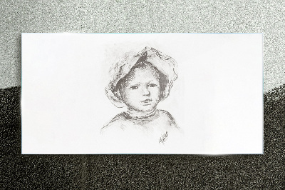 Portrait of a child wearing a hat Glass Wall Art