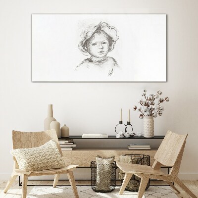 Portrait of a child wearing a hat Glass Wall Art