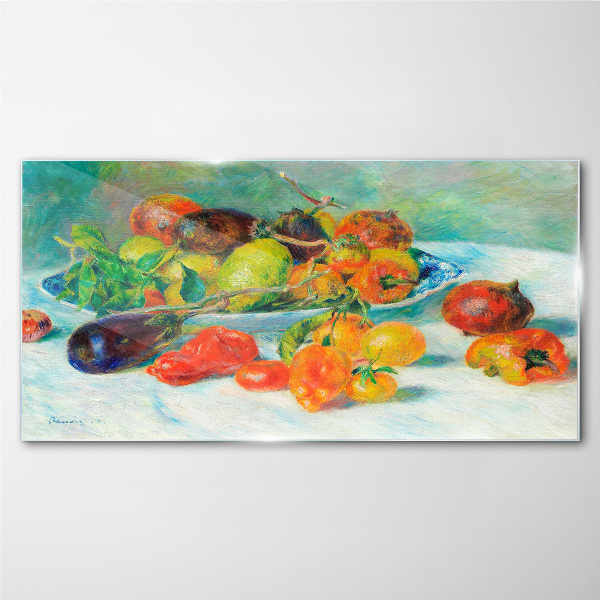 Still life with fruit Glass Wall Art