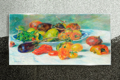 Still life with fruit Glass Wall Art