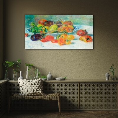 Still life with fruit Glass Wall Art
