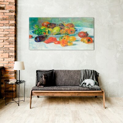 Still life with fruit Glass Wall Art