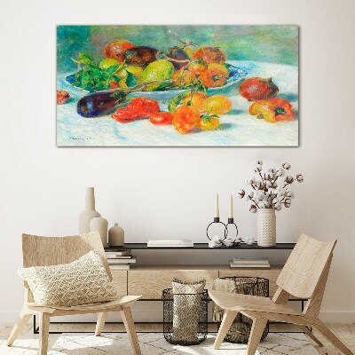 Still life with fruit Glass Wall Art