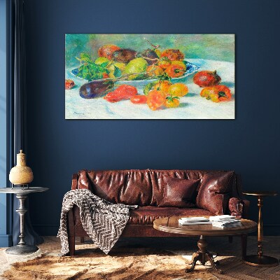 Still life with fruit Glass Wall Art