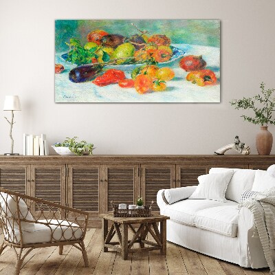 Still life with fruit Glass Wall Art