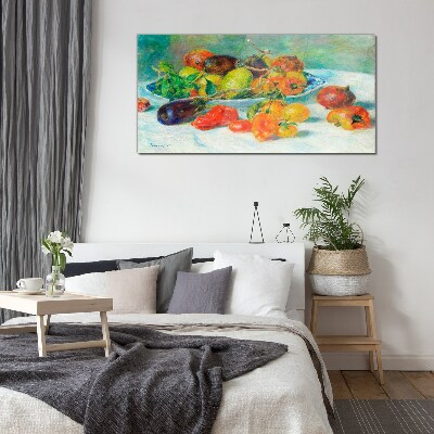 Still life with fruit Glass Wall Art