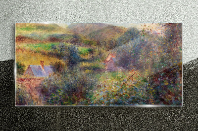 Country scenery in pastel colors Glass Wall Art