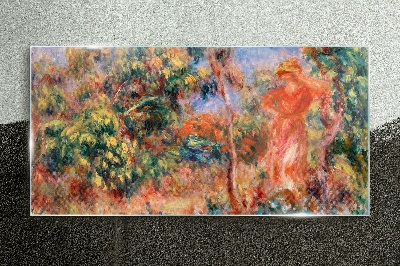 Woman in the garden Glass Wall Art