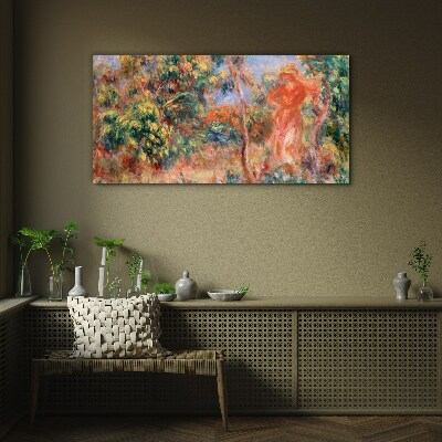 Woman in the garden Glass Wall Art