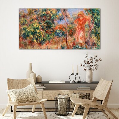Woman in the garden Glass Wall Art