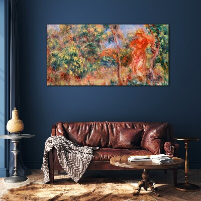 Woman in the garden Glass Wall Art