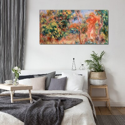 Woman in the garden Glass Wall Art