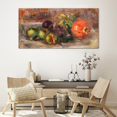 Still life with fruit Glass Wall Art