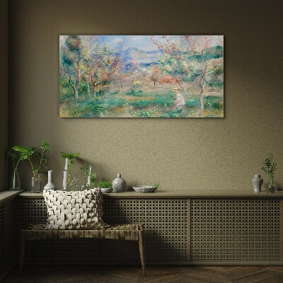 Spring landscape Glass Wall Art