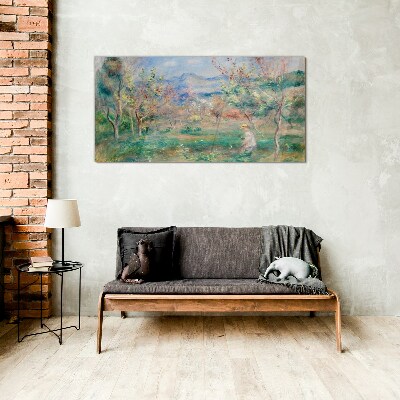 Spring landscape Glass Wall Art