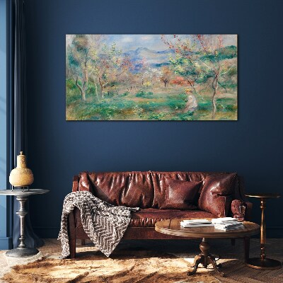 Spring landscape Glass Wall Art