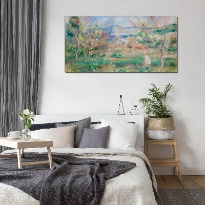 Spring landscape Glass Wall Art