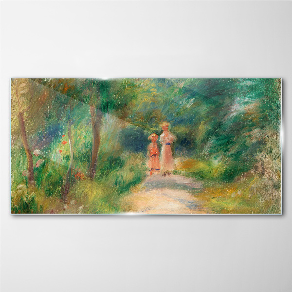 A walk in the green Glass Wall Art