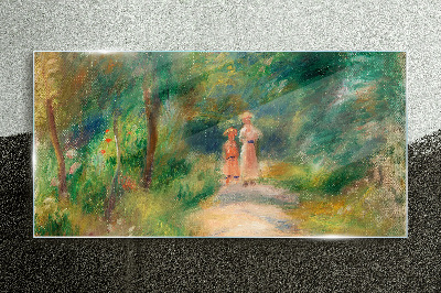 A walk in the green Glass Wall Art