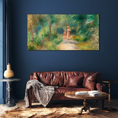 A walk in the green Glass Wall Art