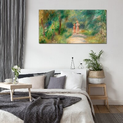A walk in the green Glass Wall Art
