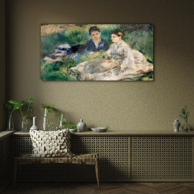 A walk in the green Glass Wall Art