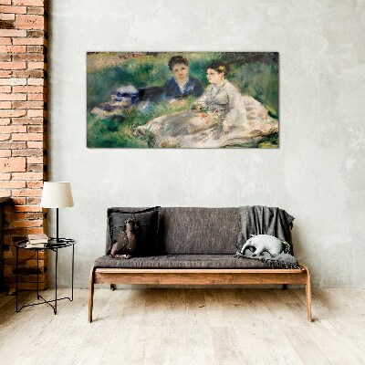 A walk in the green Glass Wall Art