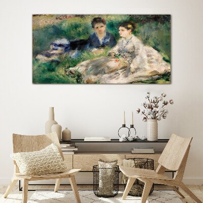 A walk in the green Glass Wall Art
