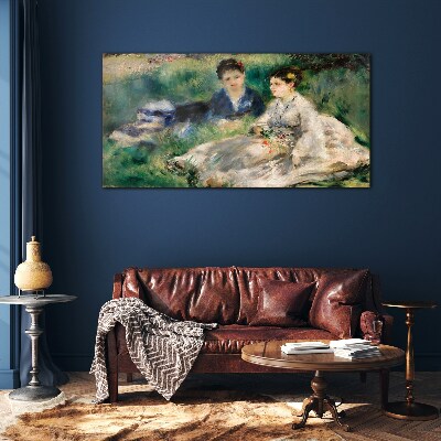 A walk in the green Glass Wall Art