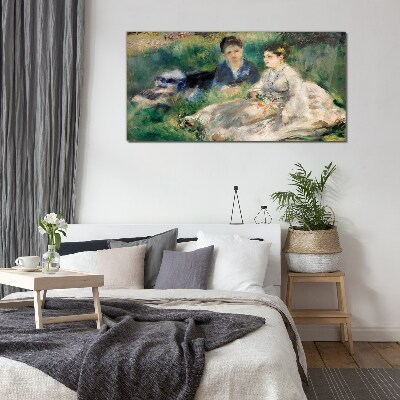 A walk in the green Glass Wall Art