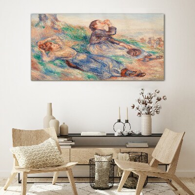Children's dreams in the meadow Glass Wall Art