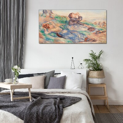 Children's dreams in the meadow Glass Wall Art