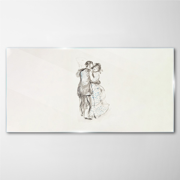 Dancing in the white light Glass Wall Art