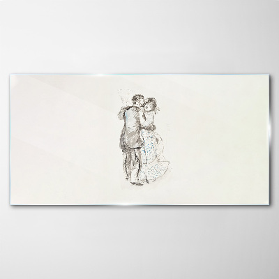 Dancing in the white light Glass Wall Art