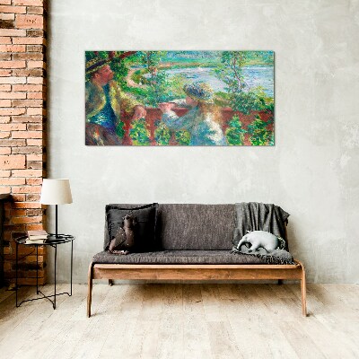 Summer afternoon on the river Glass Wall Art