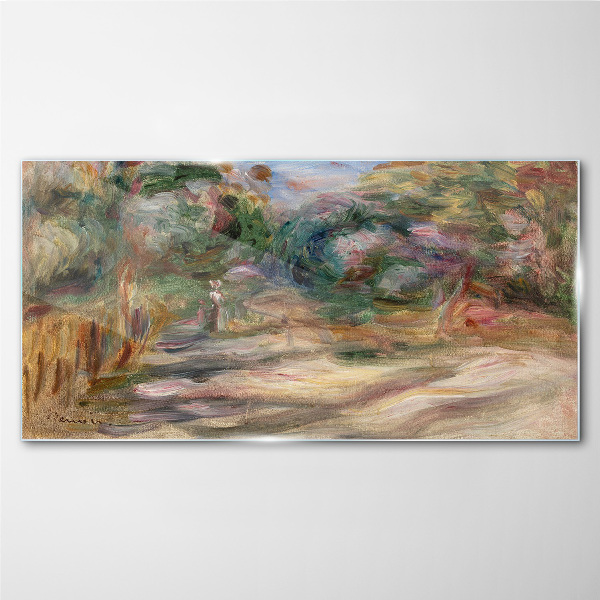 Landscape in pastel shades Glass Wall Art
