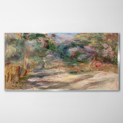 Landscape in pastel shades Glass Wall Art