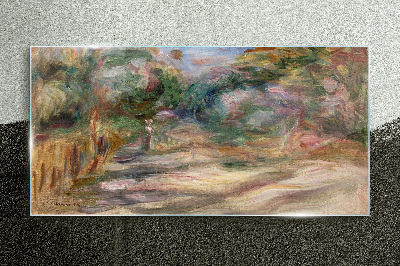 Landscape in pastel shades Glass Wall Art